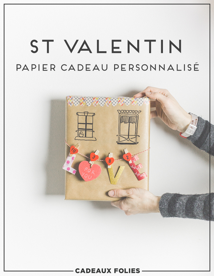 Papier cadeau Saint-Valentin - Tuto Paquet Cadeau