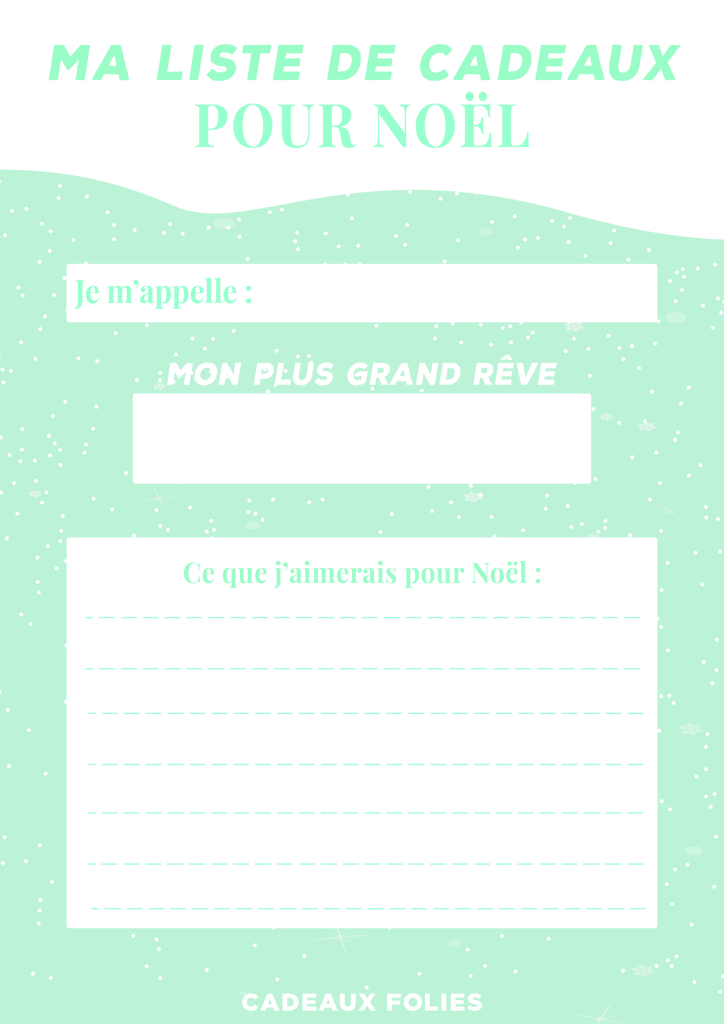 Imprimez dès maintenant votre liste de cadeaux de Noël