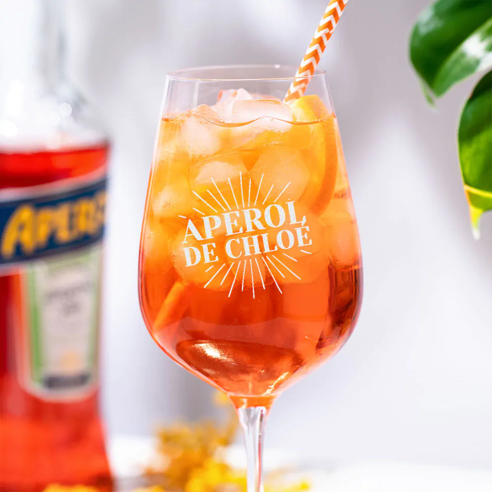 Verre Aperol Spritz gravé personnalisé avec prénom