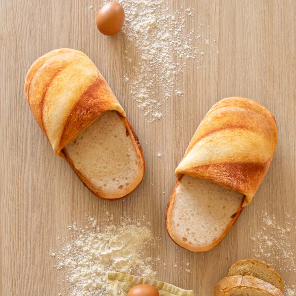 Chaussons en forme de Baguette de pain
