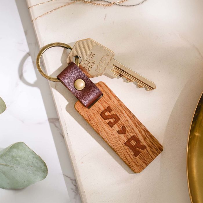 Porte-clés personnalisable en bois avec picto