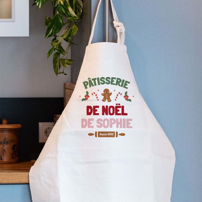 Tablier de cuisine personnalisé Pâtisserie de Noël