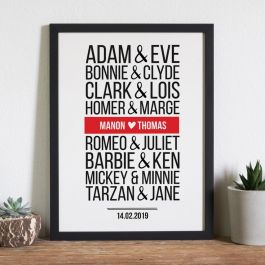 Poster Personnalise Couples Celebres Version Moderne