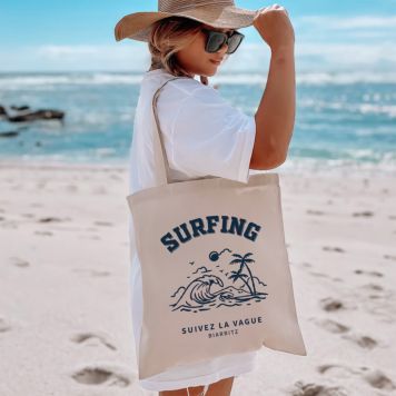 Tote bag personnalisé avec illustration de vacances