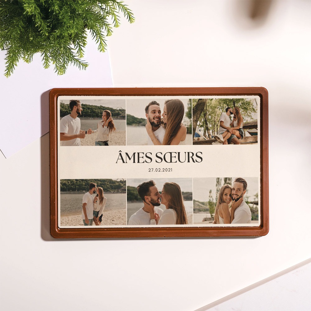 Chocolat personnalisé Carte avec 6 photos et texte, Cadeau Saint Valentin, Cadeaux Photo, Cadeaux rigolos, Cadeau romantique, Cadeau mariage, Petits cadeaux, Cadeau, Idée cadeau