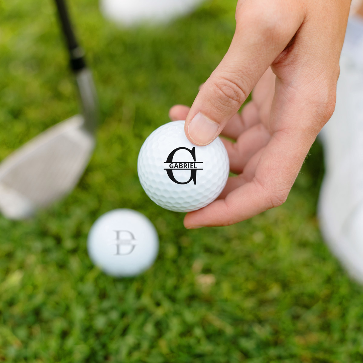 Set de 3 balles de golf personnalisées avec monogramme, Cadeau Noël