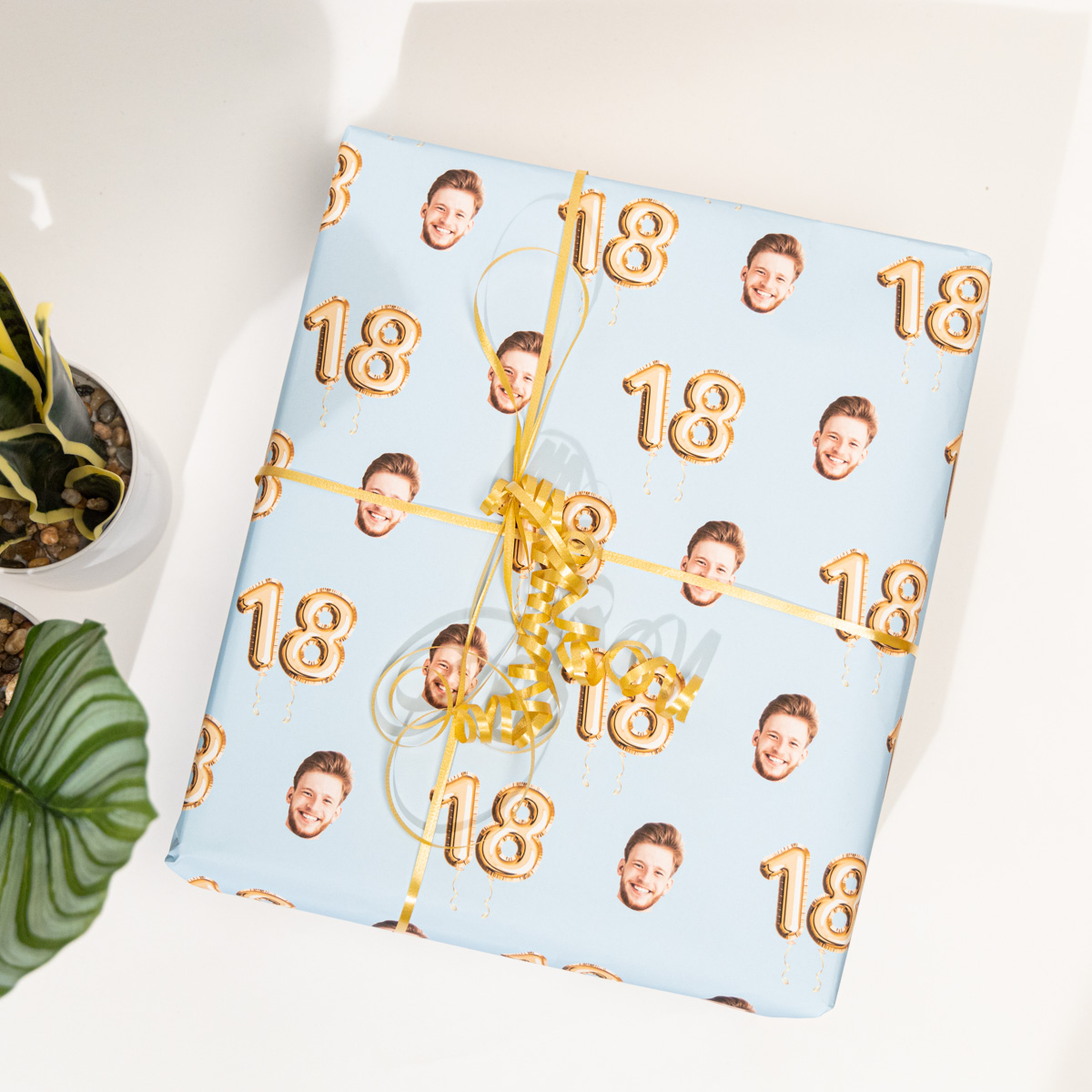 Papier cadeau personnalisé avec visage - Anniversaire