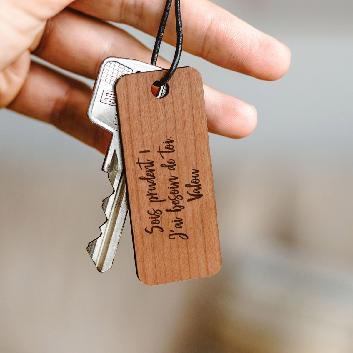 Porte-clés personnalisé en bois avec texte, Cadeaux hommes, Cadeaux copain, Cadeaux frère