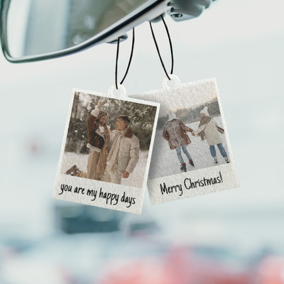 Cadeau de Noël Désodorisant voiture personnalisé Design Polaroïd - Lot de 2